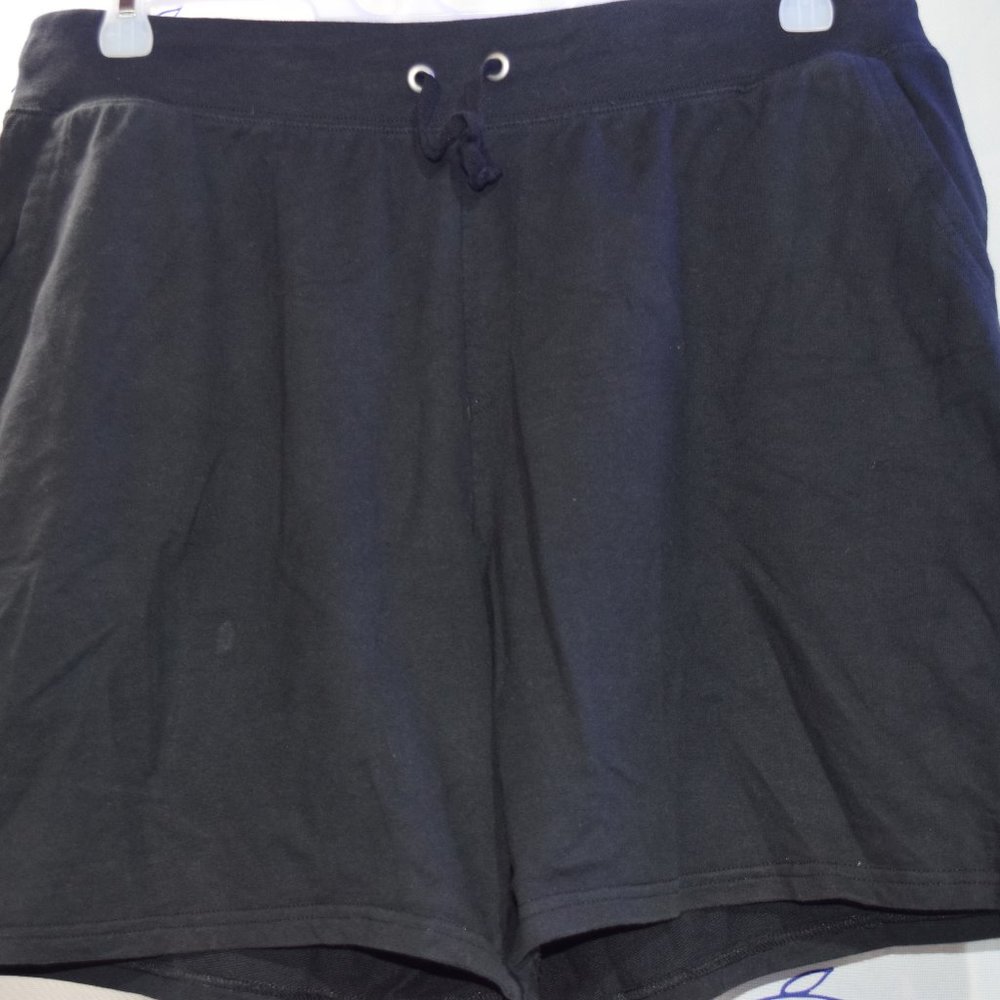 Just My Size Black Knit Shorts Size 2X (18W-20W)